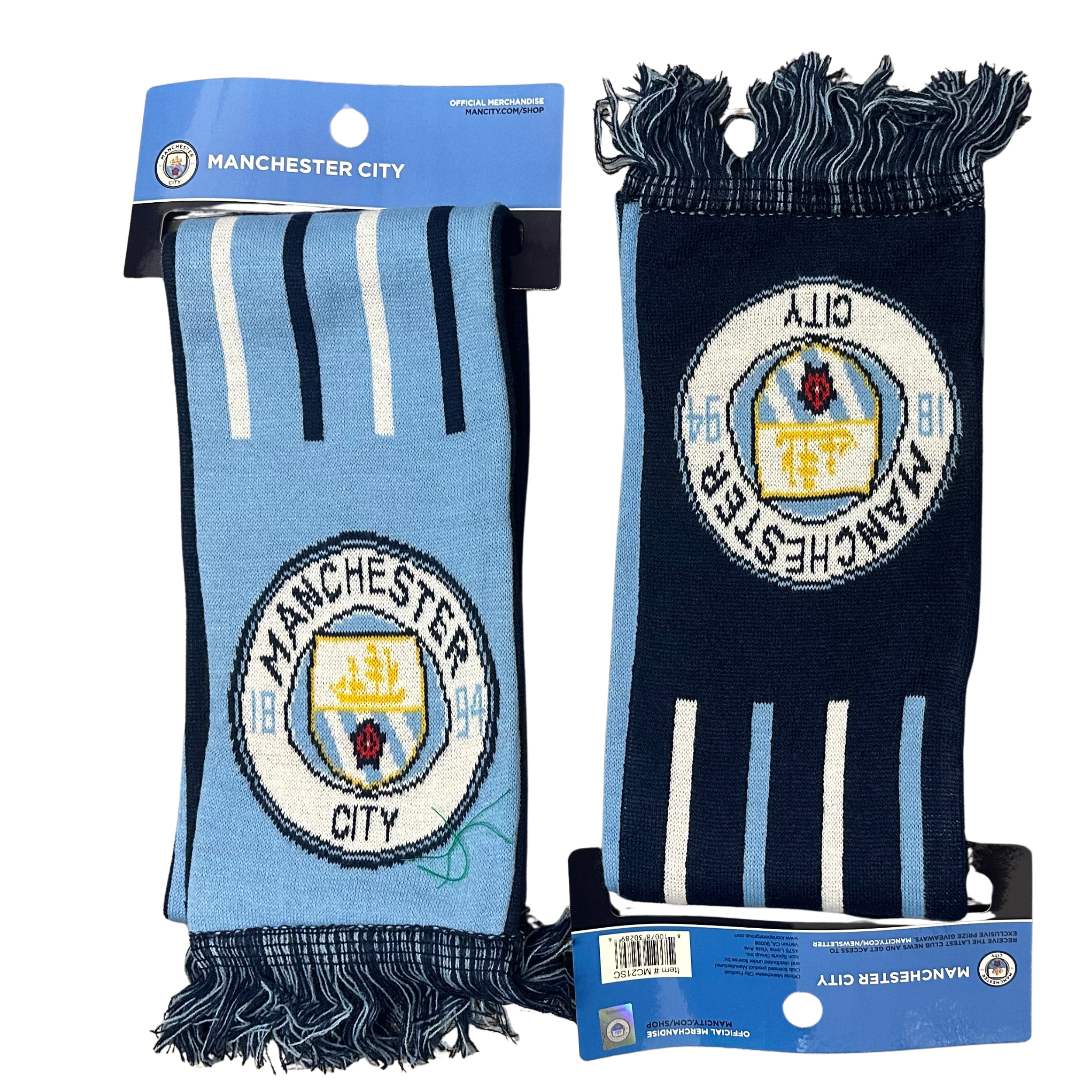 New Scarf Manchester City  Reversible  Scarf, Blue, One Size,